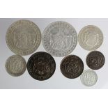 Bulgaria (8) collection of coins 1881 to 1885, from 2 Stotinki to silver 5 Levas 1884 and 1885,