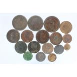 GB & Ireland Copper & Bronze (17) 1694 to 1901 assortment, mixed grade.