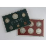 Canada (12) coins in two sliding cases 'Canadian Centennial' 1967, and a set of silver dollars.