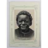 Woven Silk postcard. Golly!! Don’t I like Chicken, black boy, woven in pure silk, published by