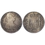 Spanish Mexico silver 8 Reales 1804 Mo TH, scratched nVF, possible shipwreck piece.