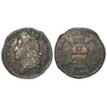 Ireland, James II Jacobite War "gunmoney" large shilling 1690 Apr. VF, light corrosion.