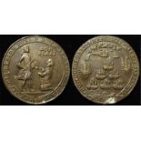 British Commemorative Medal, brass d.27mm: Admiral Vernon took Porto Bello 1739, small size variety,