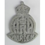 WW2 British Air Raid Wardens Gate/Door Marker. These were used to show where the warden lived in