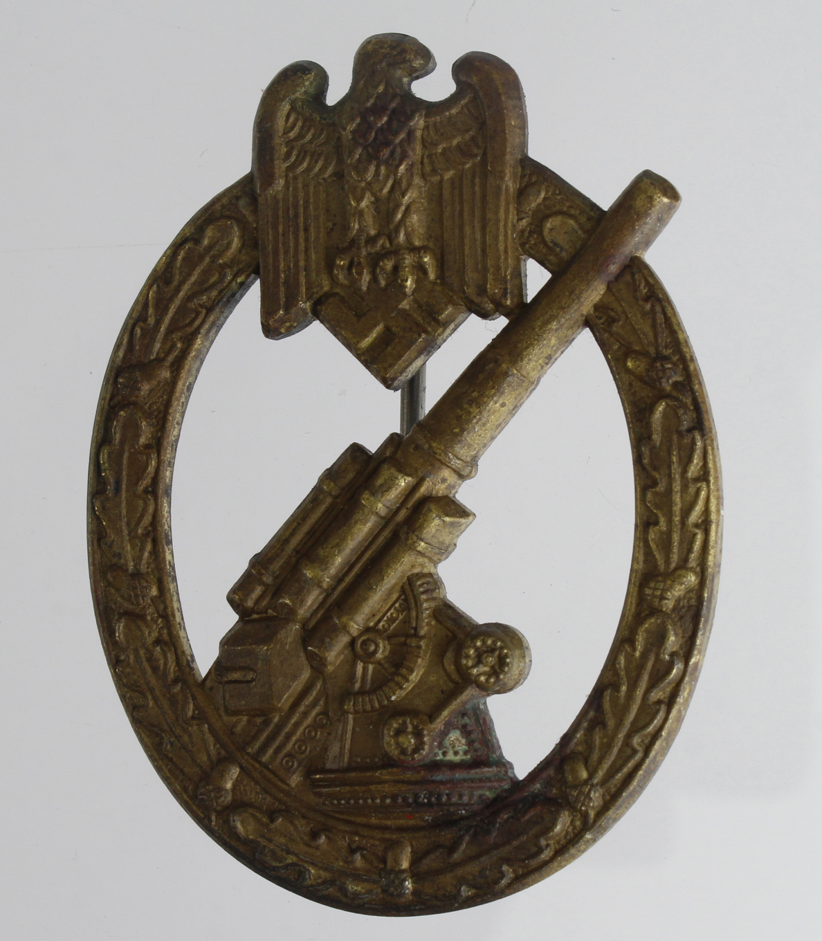 German Army Flak badge in bronze, minor verdigris