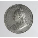 Diamond Jubilee of Queen Victoria 1897 unmarked silver medal made by Spink & Son. Measures 50mm in