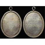 British Military Prize, engraved, unmarked silver oval 52x66mm, 27.53g: Napoleonic era Saltash