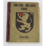 RAF Halton tour of Belgium 1932. Interesting scrap album with various documents, photos, sketches