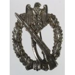 German 3rd Reich Mid War Solid Back Infantry Assault Badge.