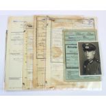 German Nazi file of Army soldiers service documents to Josef W Feigl.