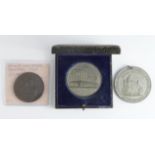 British Commemorative Medals (3) architectural interest, 2x white metal, one bronze: Opening of