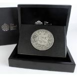 British Commemorative Medal, hallmarked silver d.80mm, 250g .999: Royal Mint: Pistrucci Waterloo