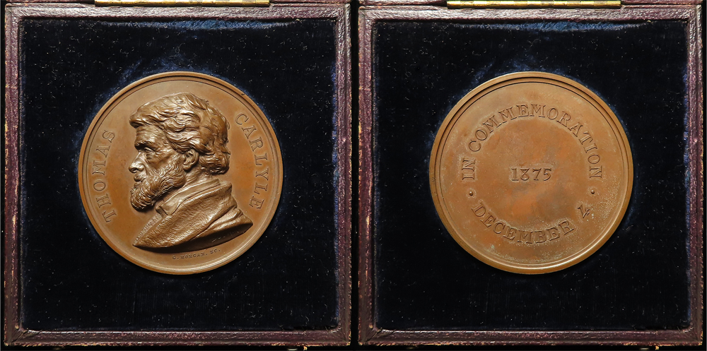 British Commemorative Medal, bronze d.56mm: Thomas Carlyle (essayist and historian) 80th Birthday