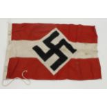 German 1939 dated Hitler youth flag 3x2 feet with various stencilling to the lanyard.