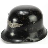 German 3rd Reich M18 Pattern Luftshutz Helmet. Surplus WW1 helmets were used during the early days