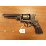 US Civil War Star 44 double action percussion revolver in good working condition with nice patina