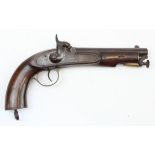 Pistol - a .577 EIC percussion belt pistol, barrel 7", lock dated "1891" (should be 1861 !) Indian