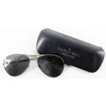 Cased pair of Vintage Aviator Sunglasses - case stamped with W/D arrow and '22G/1398 Type G