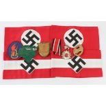 German Nazi medals and badges mixture originals and copies.