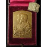 British & Belgian Commemorative Medals (2): Coronation of George V 1911 bronze plaque (double-sided)