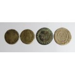 Coin Weights etc (4): A rare Commonwealth lead trade weight together with a William III Guinea
