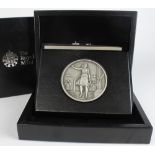British Commemorative Medal, hallmarked silver d.80mm, 250g .999: Royal Mint: Britannia Masterpiece,