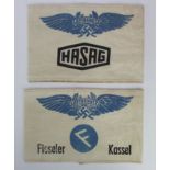 German Air Raids armbands Luftshutz for Fieseler factory Kassel and Hasag
