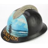 WW2 French M23 Model Helmet with post War painted Dunkirk Memorial.