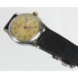 Military issued wristwatch Syrena Geneve, engraved to reverse 6 over crows foot, ATP 44 working