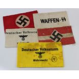 German Nazi arm bands 5 of all different.