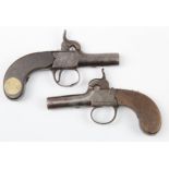 Bales of Ipswich pair of mid 19th century percussion box lock pocket pistols in need of attention (