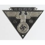 German SS / SA car plaque for 5000 kms Rally