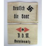 German B.D.M armband and 1x for Saar region