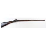 Single barrelled flintlock shotgun, barrel 30", approx 20 Bore, later ramrod. Lock slightly raised