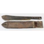 WW2 1945 dated machete in its leather scabbard nice example.