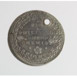 Token, 19thC: Brighton & Chichester silver Shilling 19thC, of J.B. & R. Phillipson, Sussex #1,