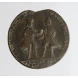 British Commemorative Medal, brass d.37mm: Admirals Vernon & Ogle took Carthagena 1741, irregular