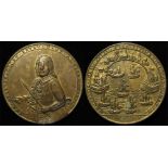 British Commemorative Medal, brass d.38mm: Admiral Vernon took Porto Bello 1739, nEF, trace