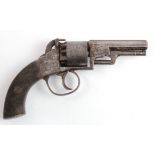 19th century percussion revolver with Beccles retailers address on back strap in good working