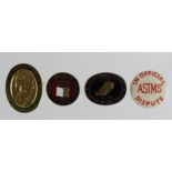 Trades Union badges 4x unusual types, Wapping Dispute, ASIMS Dispute, Silent night Strike, TUC