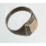 German DAK Afrika Korps mans finger ring, 800 silver stamped