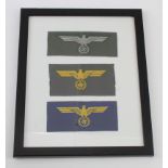 German framed cloth eagle.