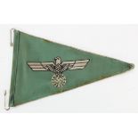 German 3rd Reich Officers Car Pennant.