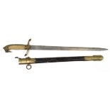 Royal Naval GRVI Midshipman's dirk in scabbard.