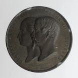 French Exhibition Medal, white metal d.68mm: Palais de l'Industrie 1855, toned GVF, light