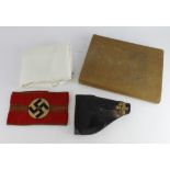 German Nazi railway interest table cloth (Deutsches Reichbahn) with neatly stitched Eagle /