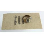 German Westwall mans finger ring and medal, the ring A/F