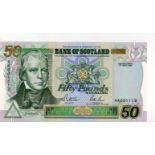 Scotland, Bank of Scotland 50 Pounds dated 1st May 1995, FIRST SERIES note for this design, signed