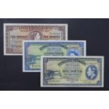 Bermuda (3) 1 Pound dated 12th May 1937, portrait King George VI at right, serial C/4 988185 (TBB