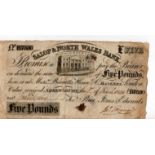 Shrewsbury, Salop & North Wales Bank, 5 Pounds dated 1st March 1841, No. B7530, for Price, Jones &